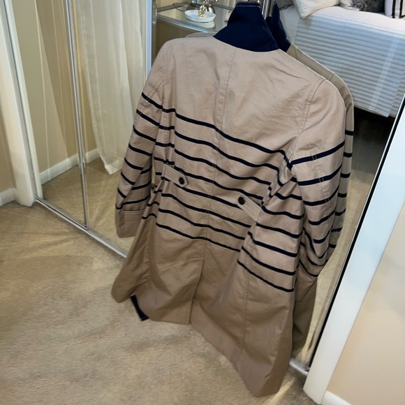 Like New J. Crew Striped Trench Coat - Perfect for Fall! - Picture 3 of 8